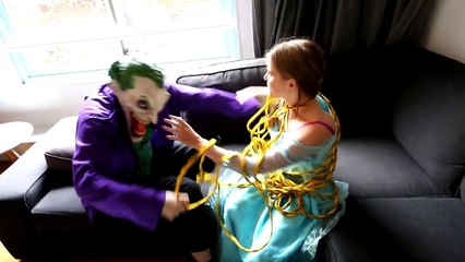 Frozen Elsa vs Joker vs Spiderman - Frozen Princess Elsa Kidnapped! Superhero Fun in Real Life