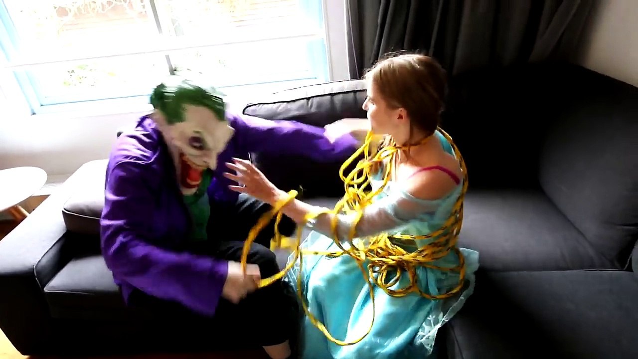 Frozen Elsa vs Joker vs Spiderman - Frozen Princess Elsa Kidnapped! Superhero Fun in Real Life