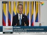 Santos pide a colombianos defender el Acuerdo de Paz