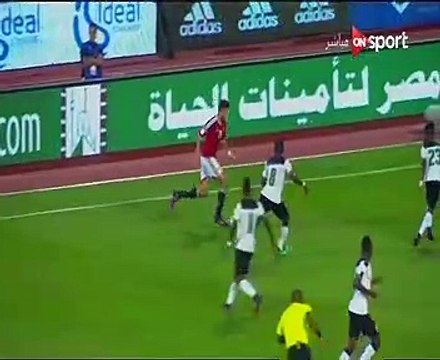محمد صلاح يحرز الهدف الأول لمصر فى شباك غانا من ركلة جزاء فى الدقيقة 43