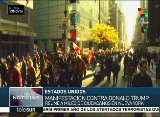 Miles de estadounidenses marchan contra el dpte. electo Donald Trump