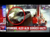 Konya'da Yanan Otomobil ile Benzinliğe daldı Faciadan dönüldü