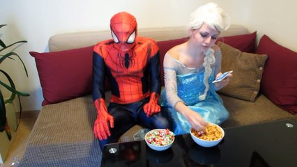 Spiderman & Frozen Elsa VS POO AND FART PRANK! w/ Pink Spidergirl - Fun Superhero in Real Life