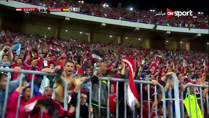 The second goal of the progress made by the Egyptian team player Abdallah Said 86 minutes of the game
