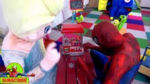 MALEFICENT vs FROZEN ELSA vs Snowwhite Pinocchio Nose w Spiderman Fun Superheroes KIDS VIDEO IN 4K