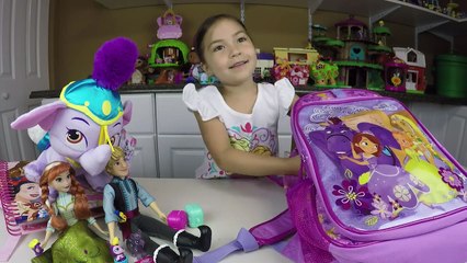 SOFIA THE FIRST & DISNEY PRINCESS SURPRISE EGGS TOYS BACKPACKS Frozen Elsa, Anna, Kristoff Toy Video