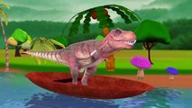 Dinosaur Row Row Your Boat Nursery Rhyme | Dinosaurs Cartoon Nursery 3D Song for Children