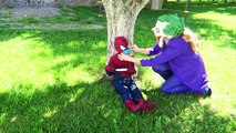 Spiderman Flies Pink Spidergirl Elsa Hulk Lady Deadpool Batman vs Joker Funny Pranks Spidey
