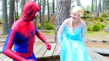 Spiderman Pregnant vs Pink Spidergirl w/ Frozen Elsa vs Frankenstein vs Twins Aliens & Werewolf!