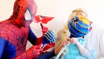 Pink Spidergirl vs Spiderman Mummy in Real Life! Ft Frozen Elsa Giant Lollipop Fun Superhero :)
