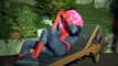 Frozen Elsa & Pink Spiderman Hulk Vs Maleficent! Spiderman Transform With Magic - Fun Superhero IRL