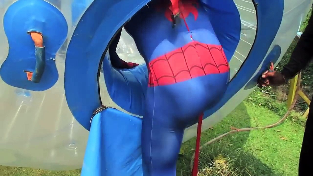 SPIDERMAN vs GIANT BALL - Funny Superhero Movie in Real Life