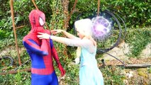 Maleficent Vs Frozen Elsa! w/ Spiderman, Maleficent Enchants Elsa - Funny Superheroes Video :)