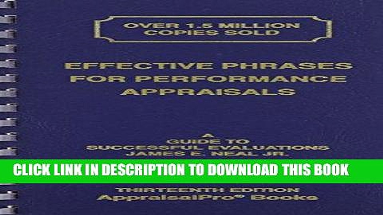 [PDF] Effective Phrases for Performance Appraisals: A Guide to Successful Evaluations (Neal,