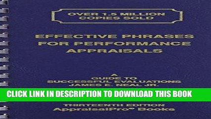 [PDF] Effective Phrases for Performance Appraisals: A Guide to Successful Evaluations (Neal,
