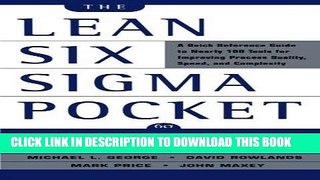 Best Seller The Lean Six Sigma Pocket Toolbook: A Quick Reference Guide to 100 Tools for Improving