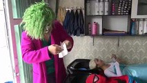 Spiderman vs Frozen Elsa Face Style Joker Fun Superheroes movie in real life pinks spidey