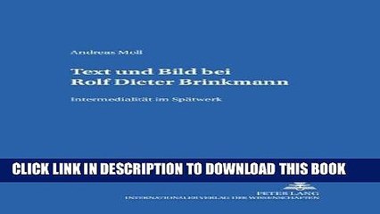 [PDF] Text und Bild bei Rolf Dieter Brinkmann: IntermedialitÃ¤t im SpÃ¤twerk (Hamburger BeitrÃ¤ge