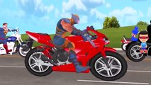 Bike Racing Videos For Children | Super Heroes Bike Riding Nursery Rhymes | Children Rhymes Animated
