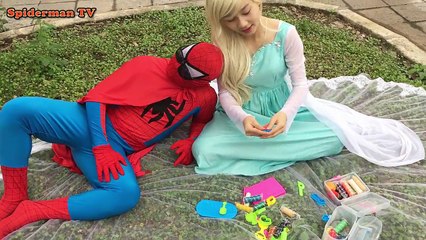 Spiderman vs elsa frozen Play Doh Challenge King kong stole toys Fun Superhero Movie in real life