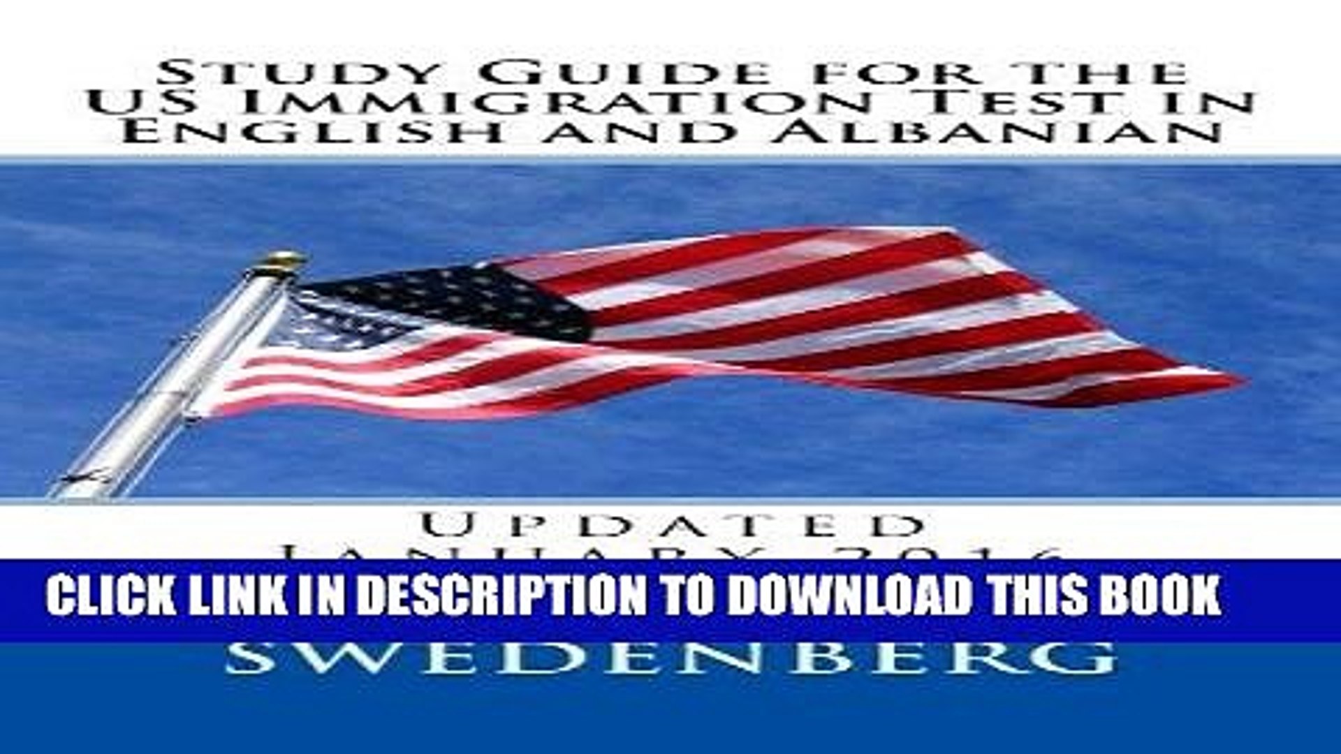 Read Now Study Guide for the US Immigration Test in English and Albanian: Updated March 2016