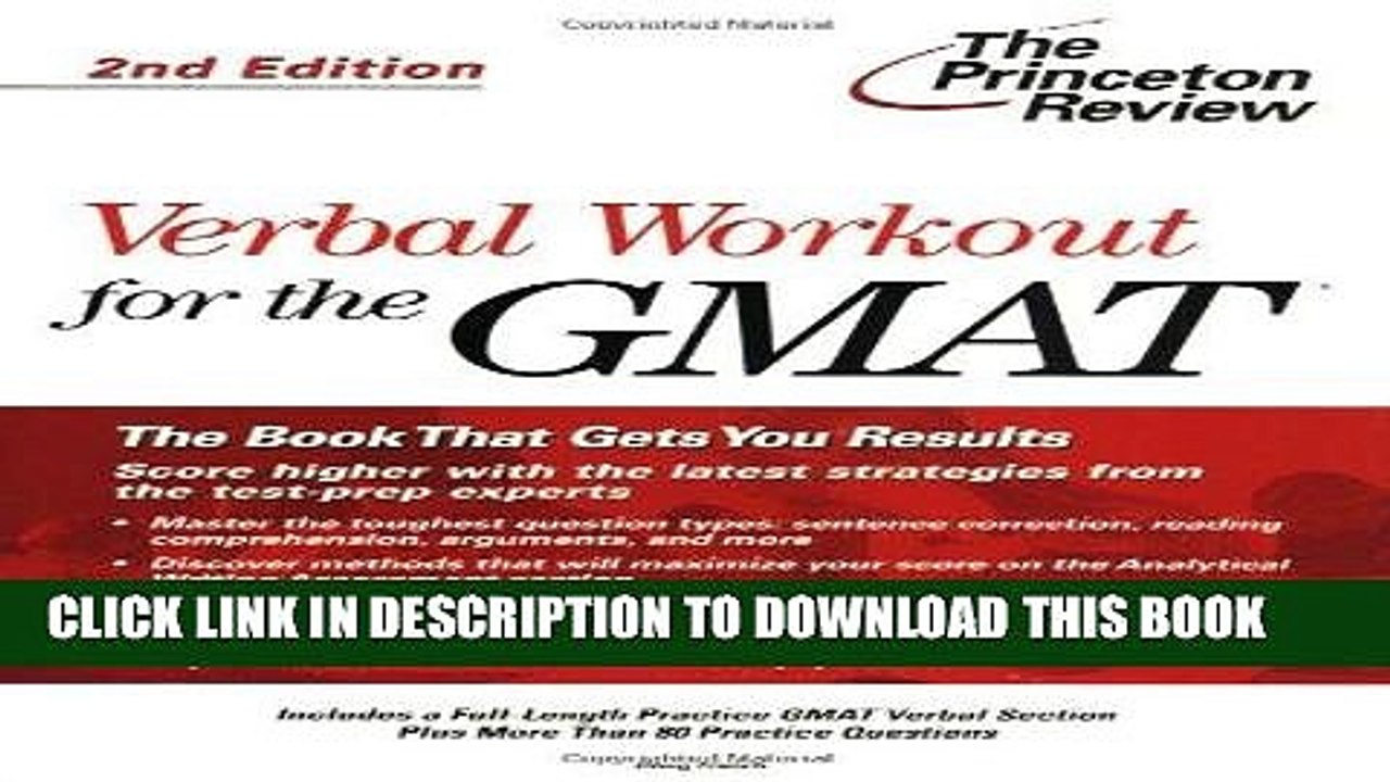 [PDF] Epub Verbal Workout for the GMAT, 2nd Edition (Graduate School Test Preparation) Full Online