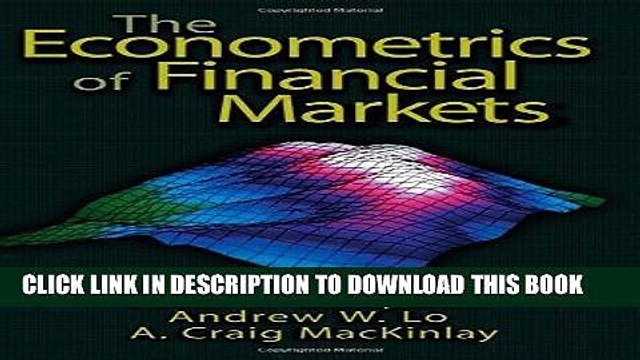 [PDF] FREE The Econometrics of Financial Markets [Download] Full Ebook