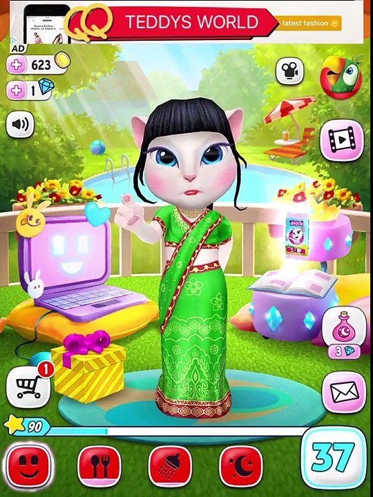 My Talking Angela Indian Sari for Kids HD Game part 2