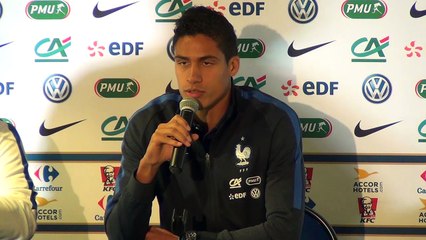 France - Côte d'Ivoire: conférence d'avant match de Raphaël Varane