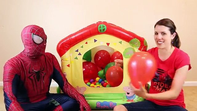 SURPRISE TOYS GIANT BALLOON POP CHALLENGE ✪ Huge Peppa Pig Ball Pit & Surprise Eggs DisneyCarToys