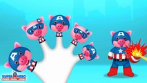 Captain America Pig Finger Family | Spiderman, Ironman Finger Family | SuperHeroes Rhymes Collection