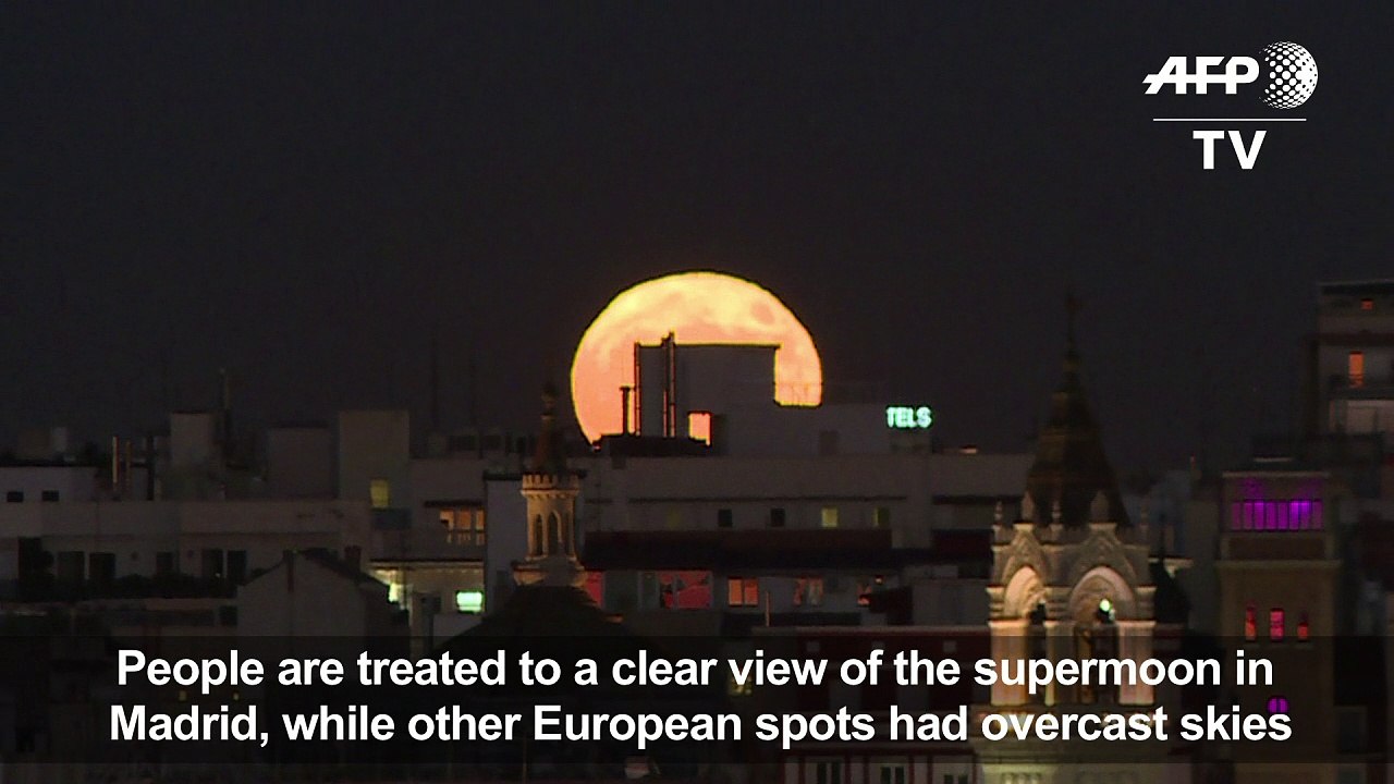 Supermoon rises over Madrid