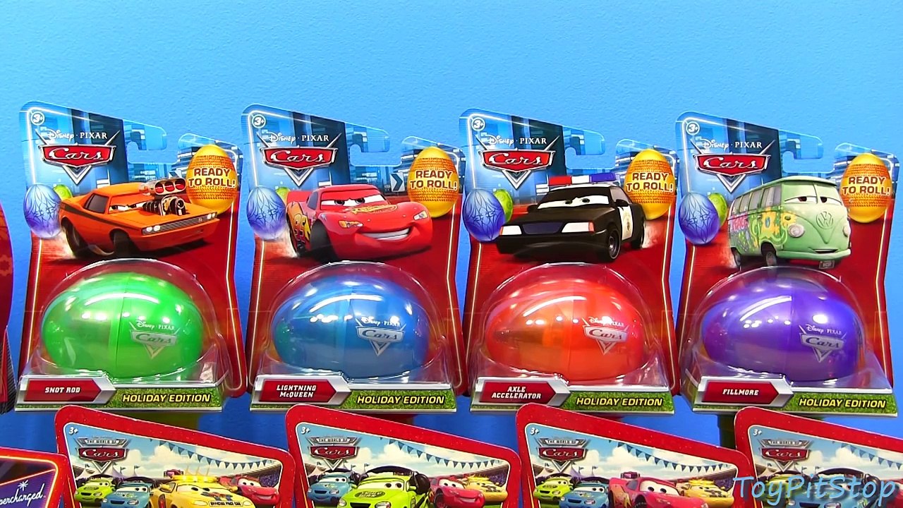 15 Cars 2 Holiday Edition Surprise Easter Eggs Diecast Cars Disney_Pixar-uqBtI2oF0WA
