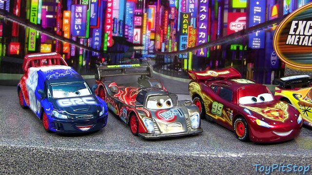 Disney Cars 2 Neon Racers Metallic Finish Lightning McQueen Shu Todoroki Lewis Hamilton Target WGP-_WcJoGE5Rrw