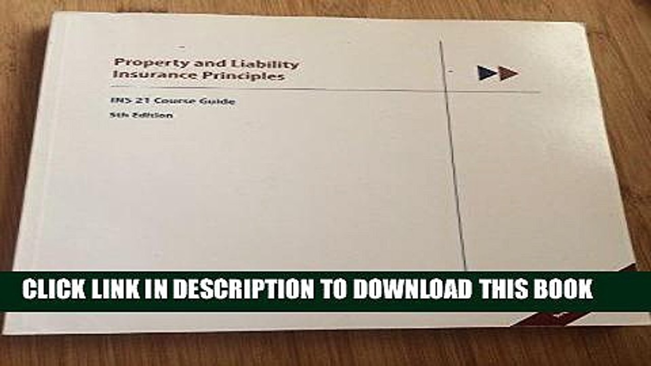 [PDF] FREE Property and Liability Insurance Principles INS 21 Course Guide [Download] Full Ebook