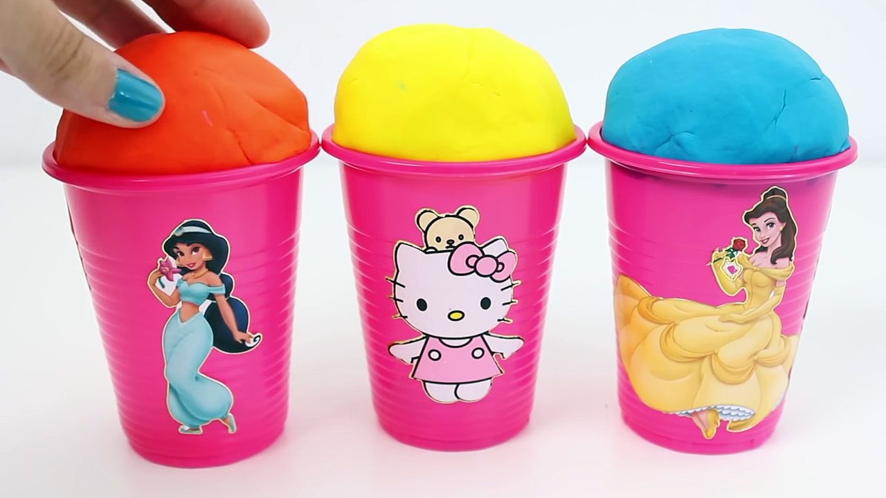 Play-Doh Ice Cream Minions Hello Kitty Disney princess Cups Surprise Eggs-How8CknyMsE