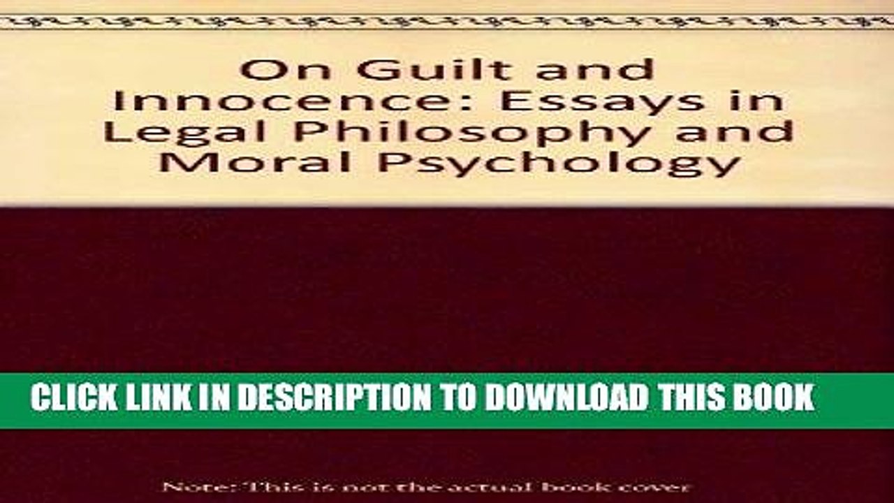 [PDF] FREE On Guilt and Innocence: Essays in Legal Philosophy and Moral Psychology [Download] Online