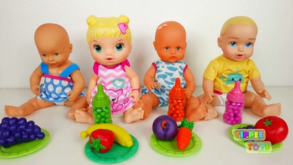 Baby Dolls Feeding Time and Diaper Change Play Video for Kids-AhSFVFJFIhk