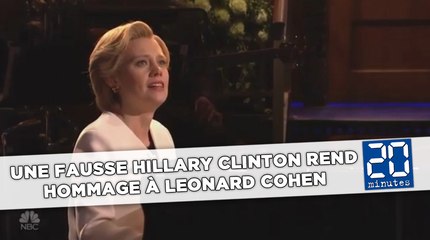 Une fausse Hillary Clinton rend hommage à Leonard Cohen