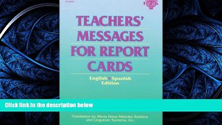 Read Teachers  Messages for Report Cards, English/Spanish Edition FreeOnline Ebook