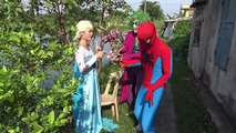 Spiderman love Frozen Elsa UGLY Joker Pranks Catwomen Fun Superhero movie in real life