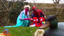 Spiderman vs Frozen Elsa Twin Spiderbaby w Pink Spidergirl is Frozen Elsa in Real Life