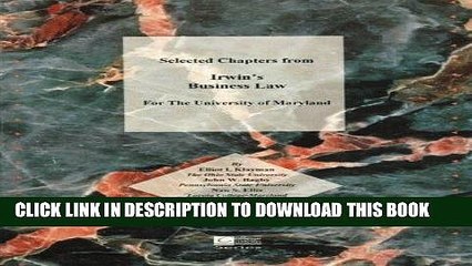 [PDF] FREE Selected Chapters from Irwin s Business Law: For the University of Maryland [Download]
