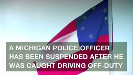 Police officer suspended after driving with confederate flag at anti-Trump protest