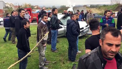 Çaycuma'da ambulans kazası...