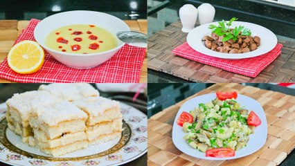 Menü 26 | Süzme Mercimek Çorbası, Kavurma, Köz Patlıcan Salatası, Kedi Dilli Tatlı