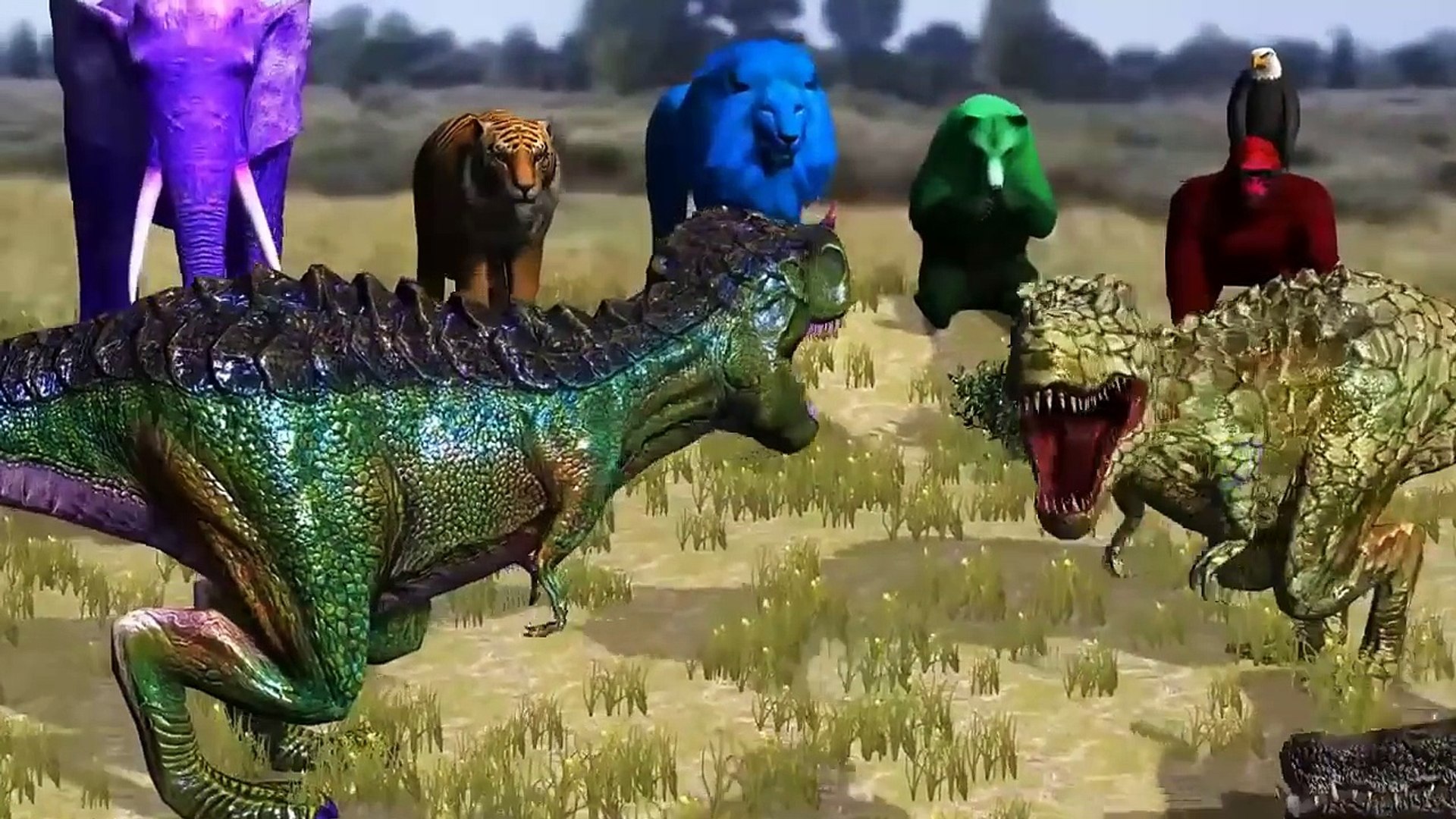 Dinosaurs Vs Gorilla | Dinosaurs Cartoon Short Movies | T-Rex Dinosaurs Cartoon Movies For Children