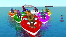 Dinosaurs Finger Family | Hokey Pokey Dance For Children | Row Row Row Your Boat Nursery Rhymes