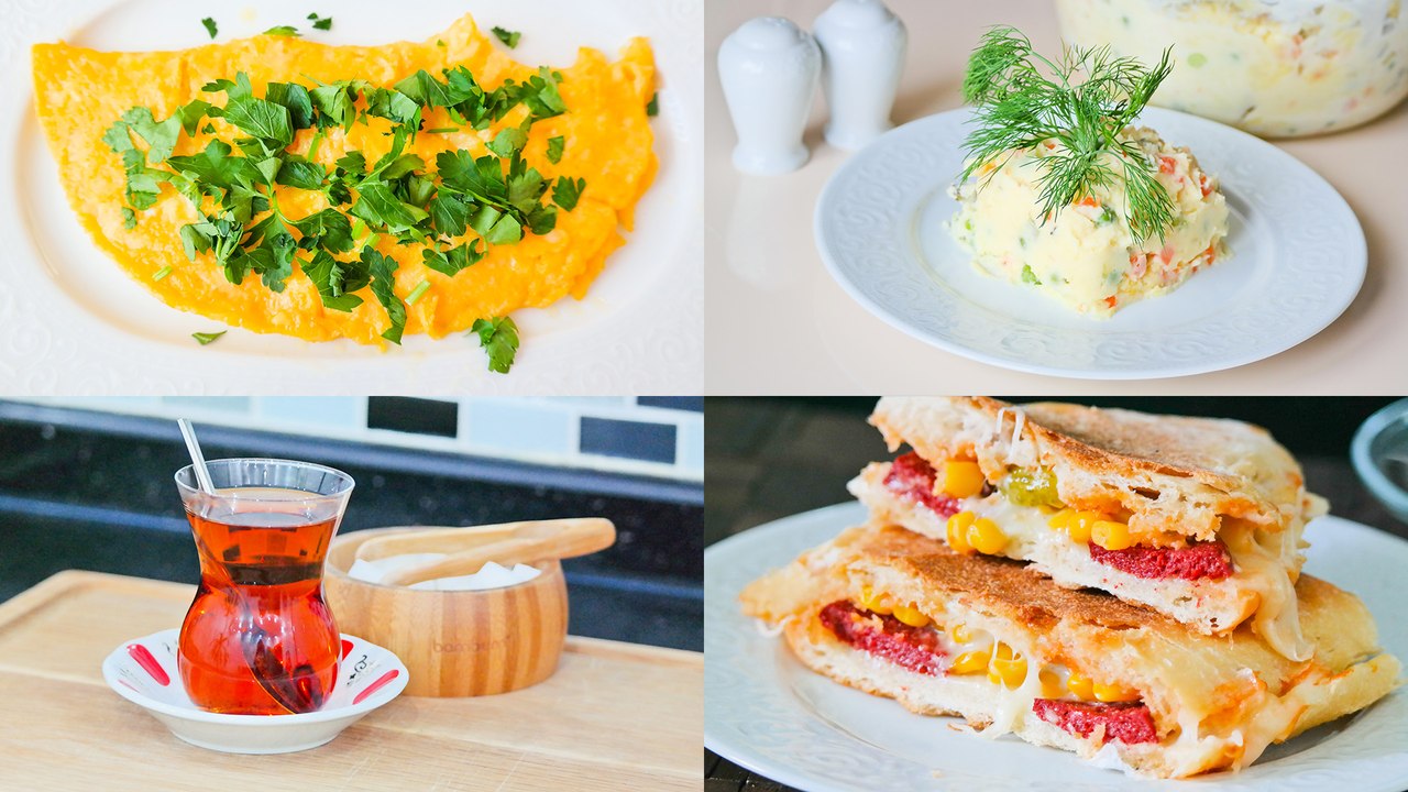 Menü 29 | Kaşarlı Omlet, Karışık Tost, Amerikan Salatası, Çay
