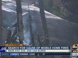 Fire crews investigating multiple mobile homes that caught fire in Phoenix Sunday night